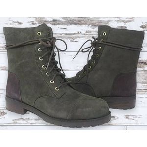 UGG Kilmer II Slate Suede Shearling Chunky Moto Combat Boots Woman's Size 9.5